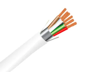 1000ft White Shielded Security Alarm Cable: Plenum (CMP) - 18/4 AWG