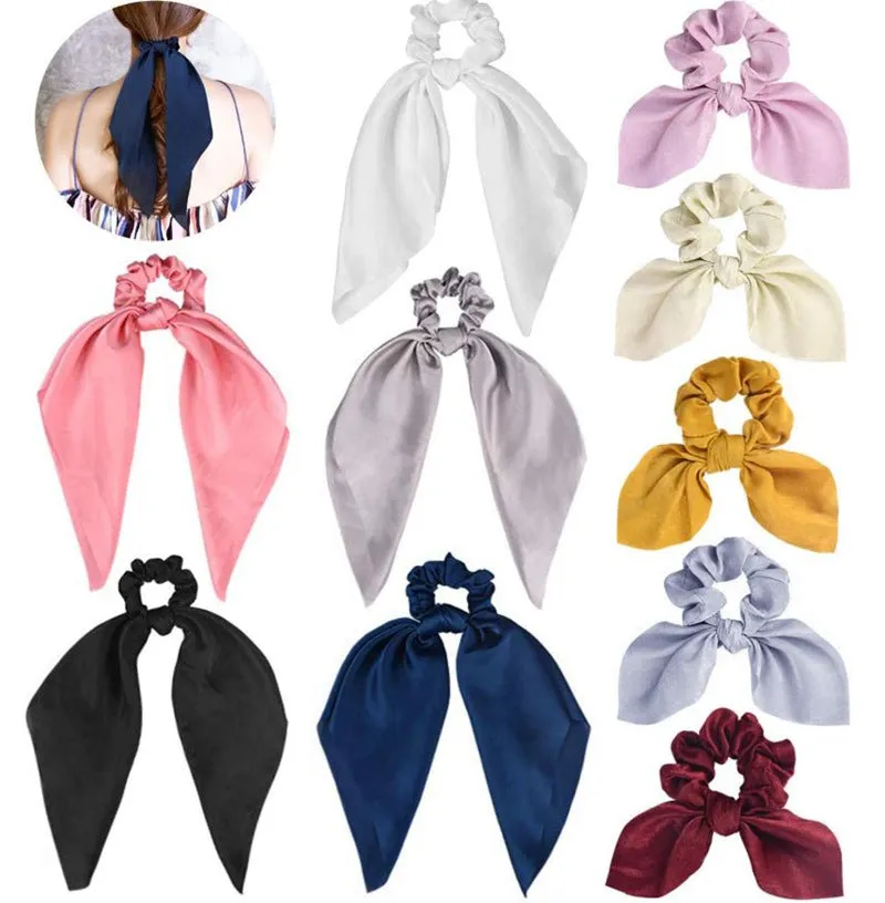 10PCs Women Hair Ring Satin Hair Band Set Lady Updo Streamers