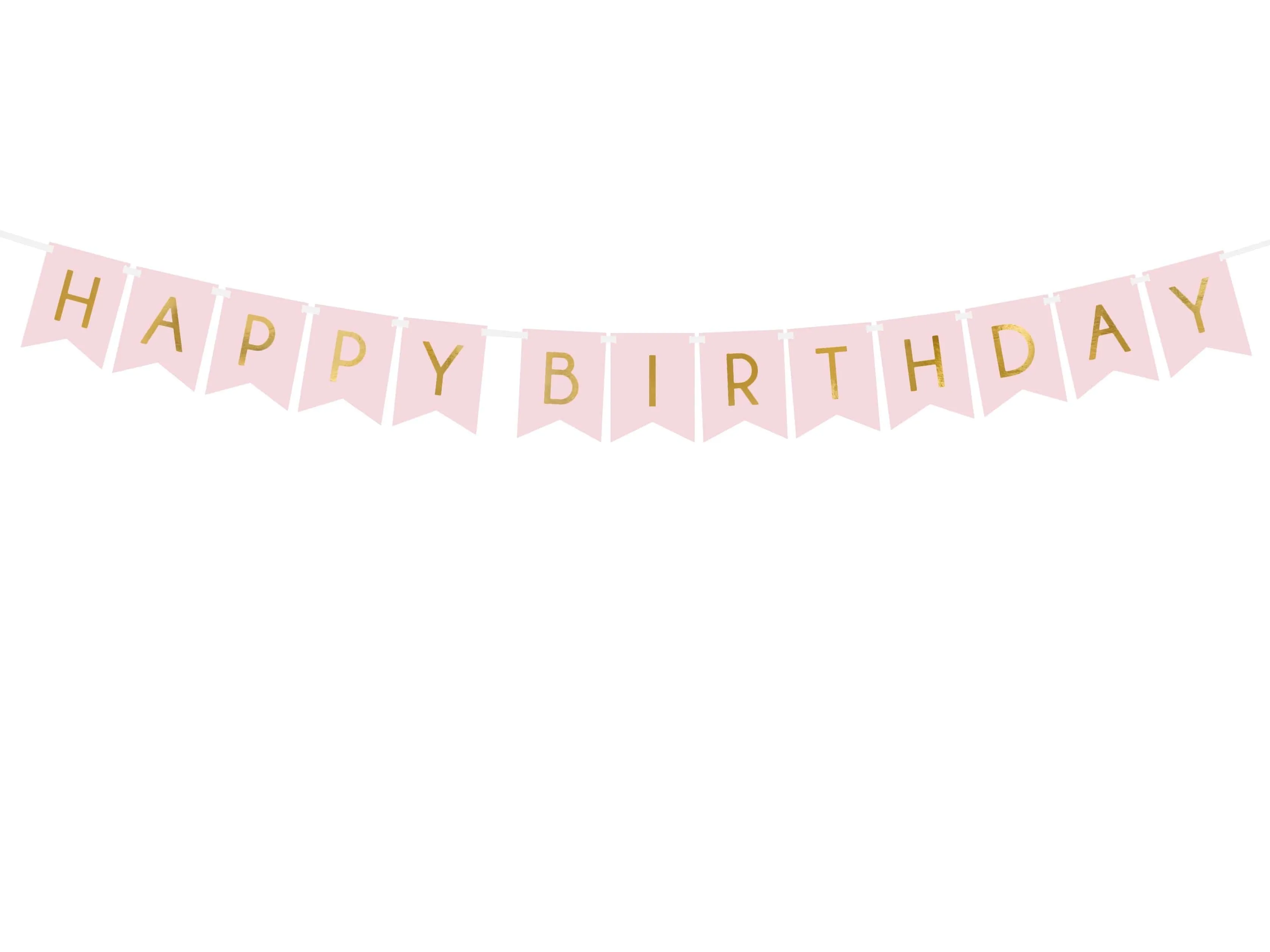 Baby Pink Happy Birthday Party Banner