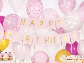 Baby Pink Happy Birthday Party Banner