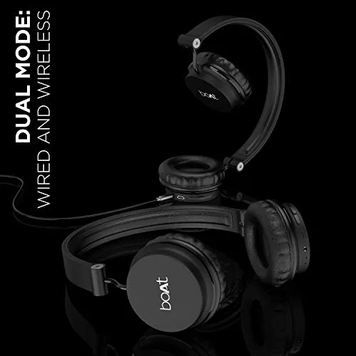 boAt Rockerz 400 Bluetooth On Ear Headphones With Mic With Upto 8 Hours Playback & Soft Padded Ear Cushions(Carbon Black)