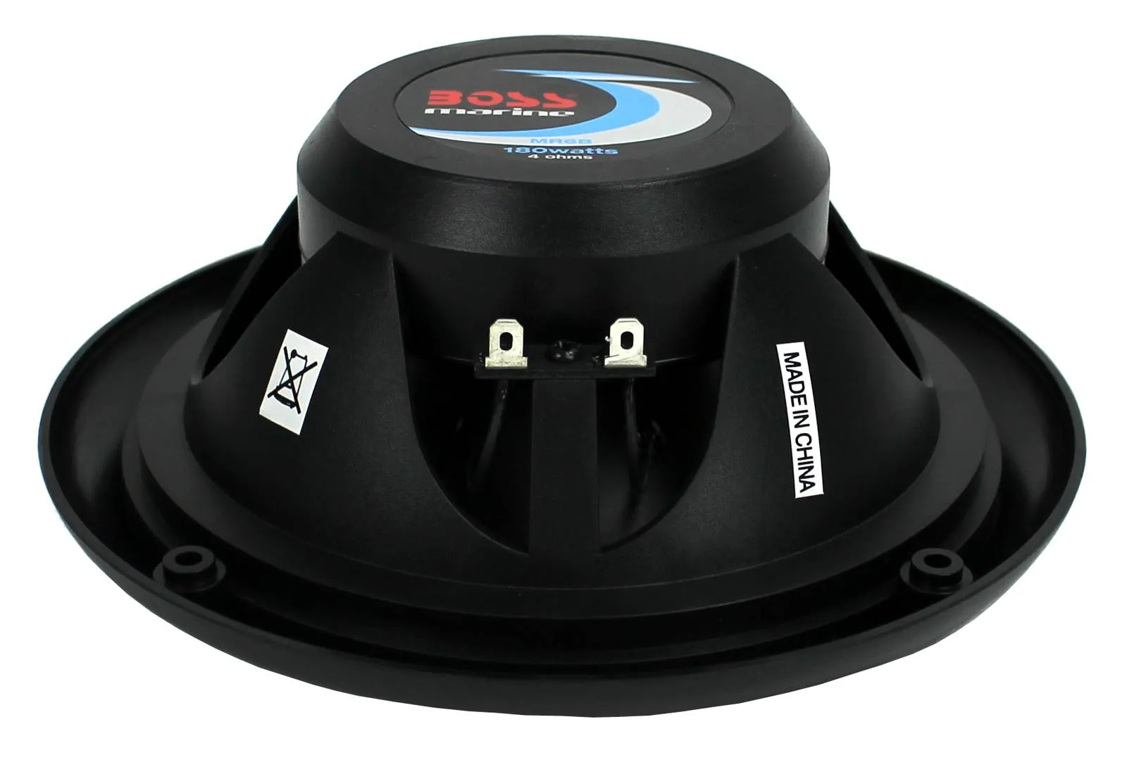 BOSS 6.5" 360W Dual Cone Black Marine Boat Outdoor Audio Speakers, 4pk | MR6B