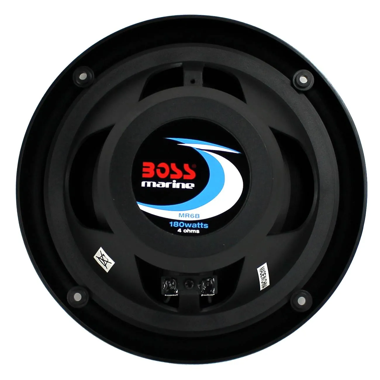 BOSS 6.5" 360W Dual Cone Black Marine Boat Outdoor Audio Speakers, 4pk | MR6B