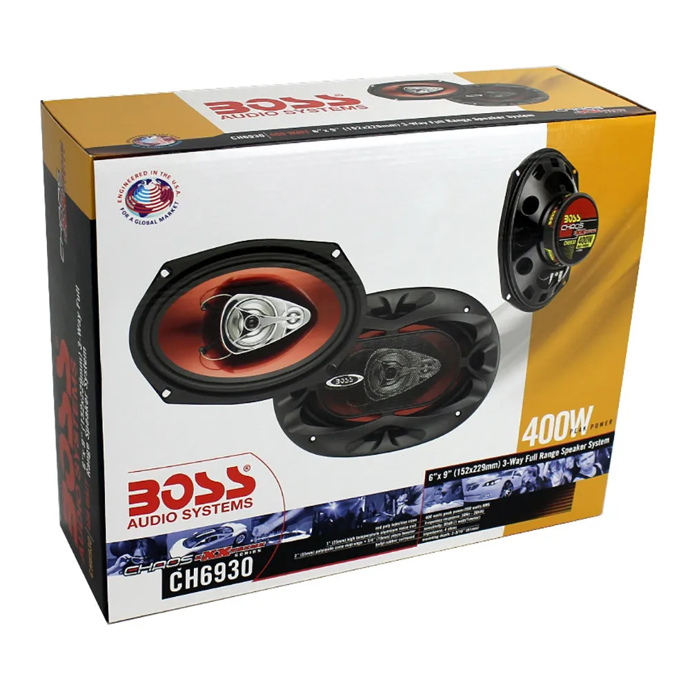 Boss 6x9" 3 Way 400w Chaos Series Car Audio Speakers CH6930 (Pair) (Refurbished)