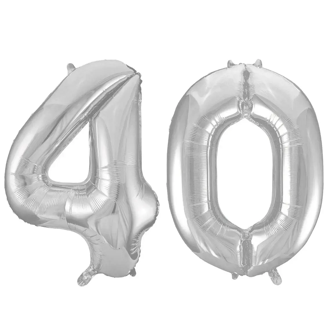 Giant Number 40 Foil Balloons - Silver