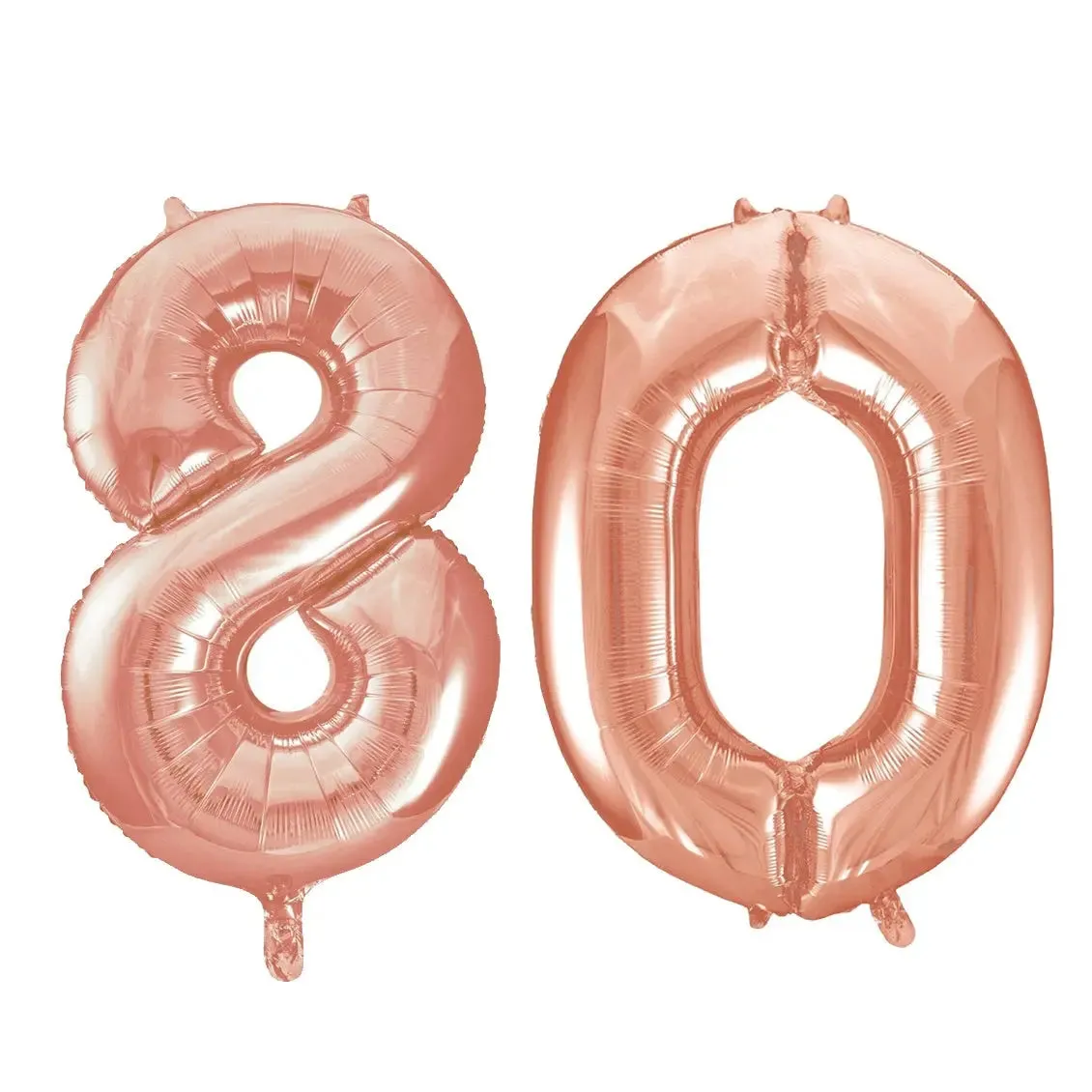 Giant Number 80 Foil Balloons - Rose Gold