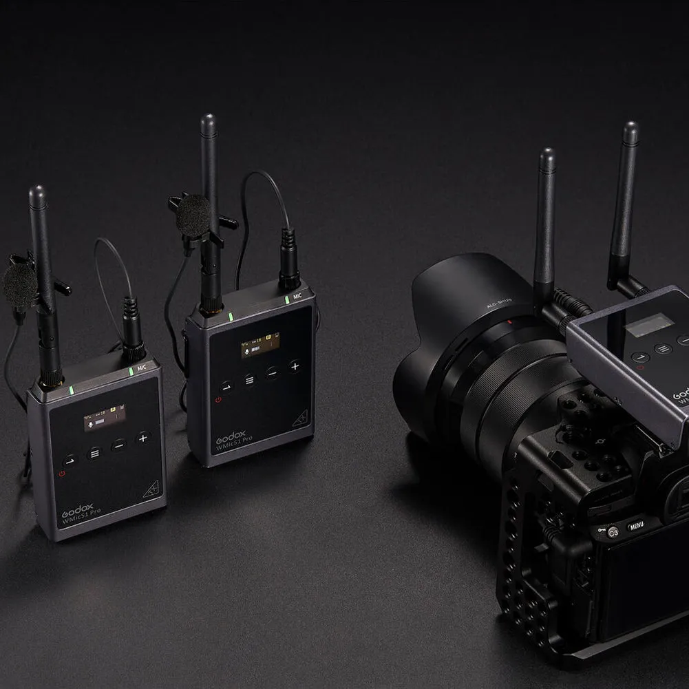 Godox WMicS1 Pro Kit 1 Camera-Mount Wireless Omni Lavalier Microphone System (514 to 596 MHz)