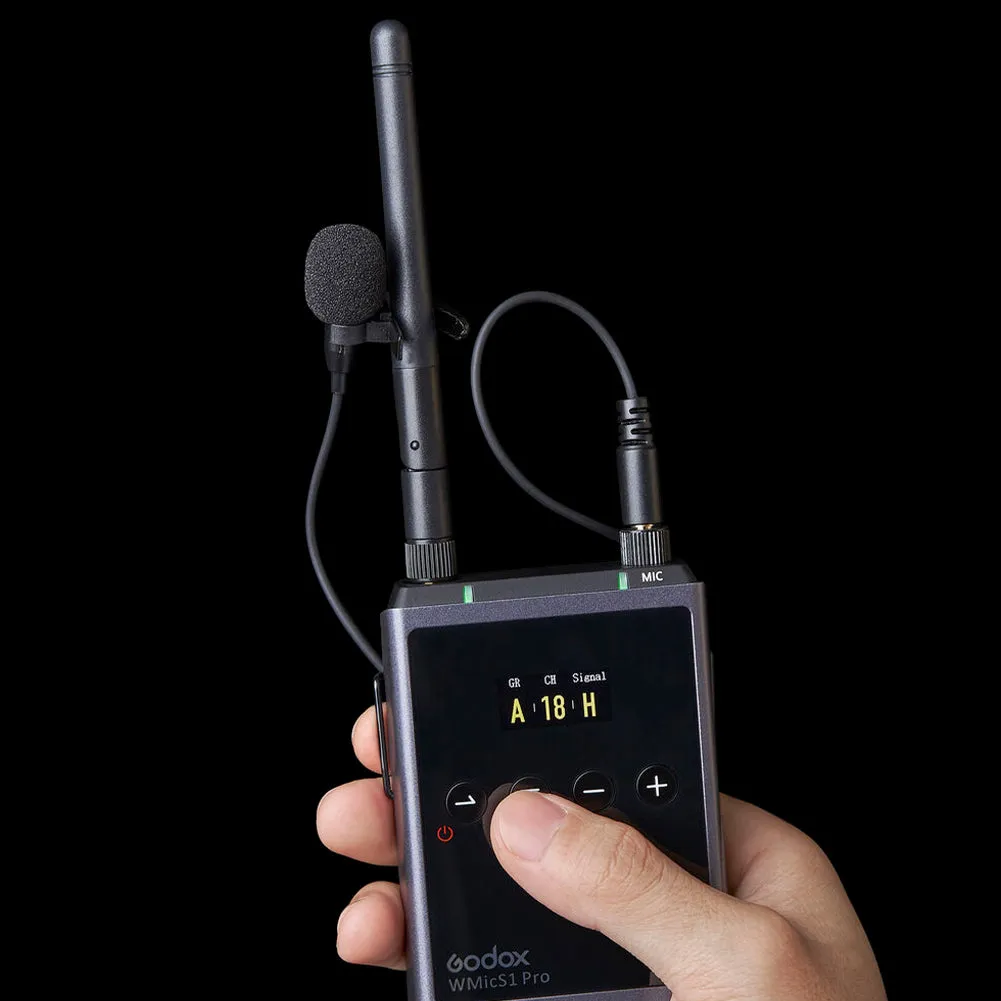 Godox WMicS1 Pro Kit 1 Camera-Mount Wireless Omni Lavalier Microphone System (514 to 596 MHz)