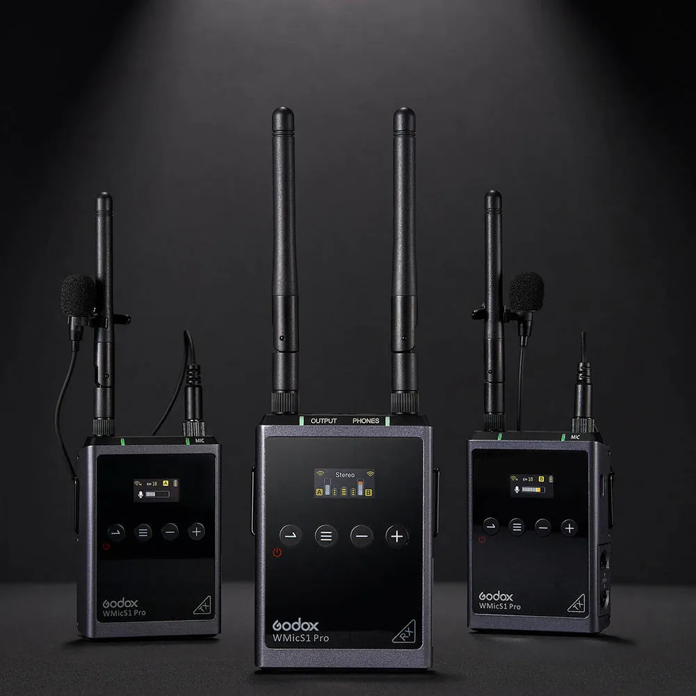 Godox WMicS1 Pro Kit 1 Camera-Mount Wireless Omni Lavalier Microphone System (514 to 596 MHz)