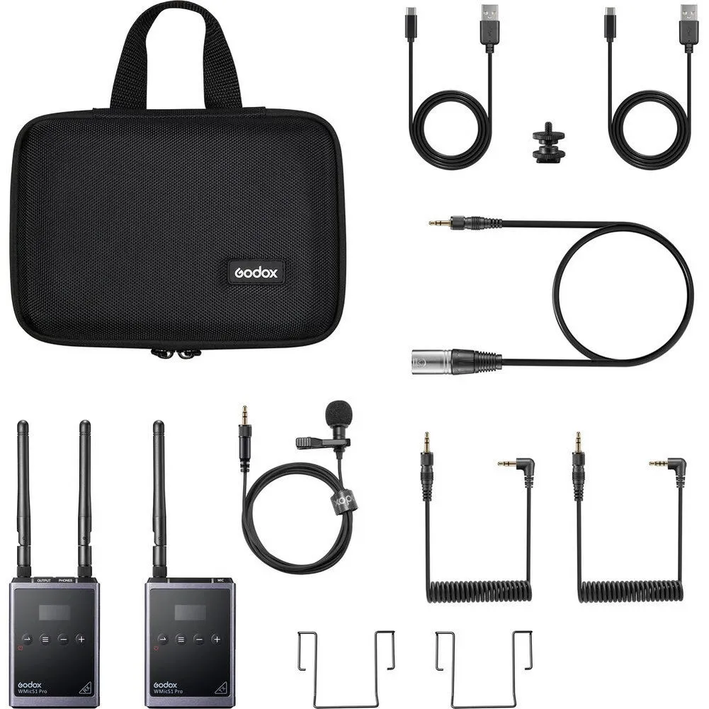 Godox WMicS1 Pro Kit 1 Camera-Mount Wireless Omni Lavalier Microphone System (514 to 596 MHz)