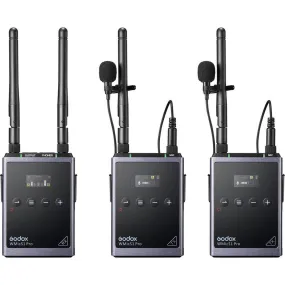 Godox WMicS1 Pro Kit 2 Two-Person Camera-Mount Wireless Omni Lavalier Microphone System (514 to 596 MHz)