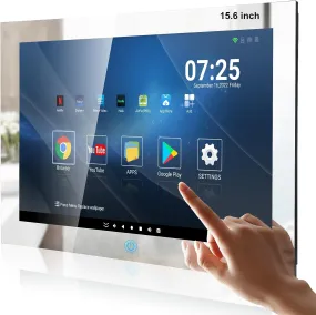 Haocrown 15.6 " Touchscreen Smart Waterproof Mirror TV | Model: HG156BM-TOUCH