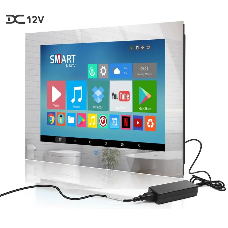 Haocrown 15.6 " Touchscreen Smart Waterproof Mirror TV | Model: HG156BM-TOUCH