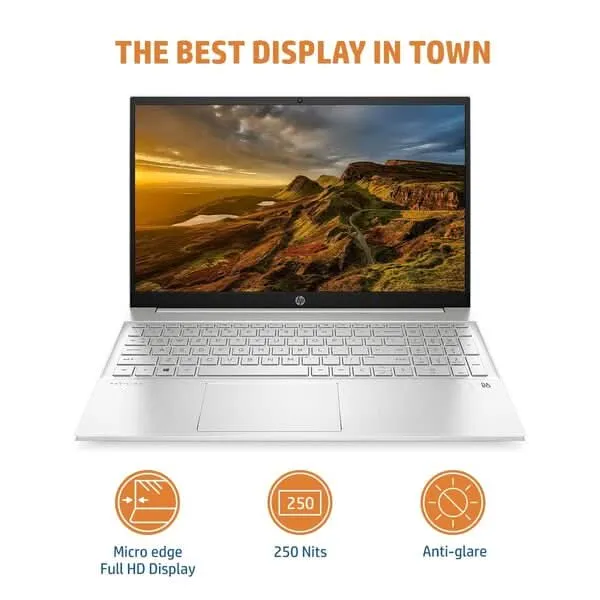 HP PAVILION 15-EG1000TX (I5-1155G7/16GB/512GB SSD/2GB GEFORCE MX450 GRAPHICS/15.6 INCHFHD IPS/ALEXA/B&O AUDIO/FPR/FAST CHARGE/WIN 11/MSO/SILVER) LAPTOP