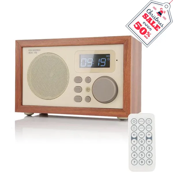 InstaBox i50 Wooden FM Clock Radio & Bluetooth Speaker [DISCONTINUED]