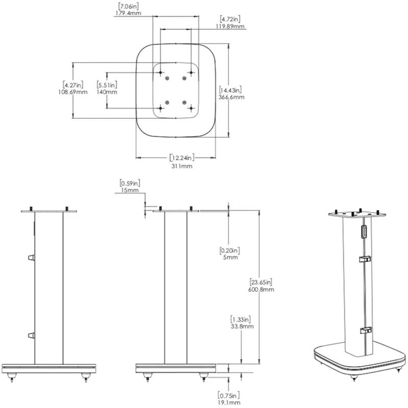 JBL HDI-FS - Speaker Stands for HDI-1600 Bookshelf Speakers - Pair