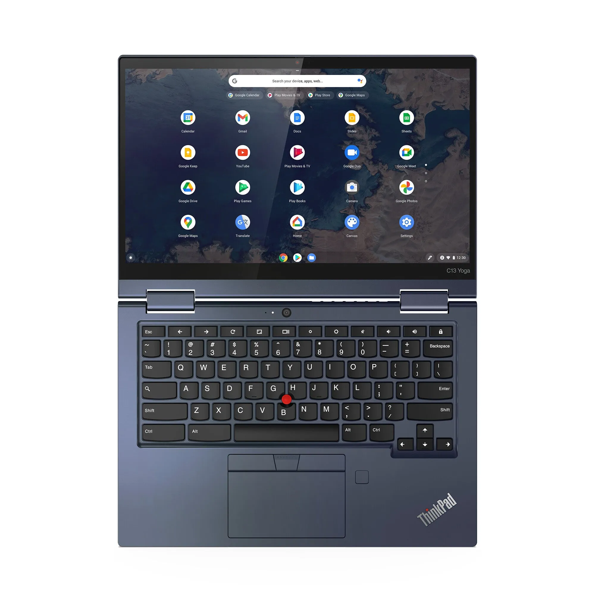 Lenovo ThinkPad C13 Yoga AMD Ryzen™ 5 3500C Chromebook 33.8 cm (13.3") Touchscreen Full HD 8 GB DDR4-SDRAM 128 GB SSD Wi-Fi 6 (802.11ax) ChromeOS Blue