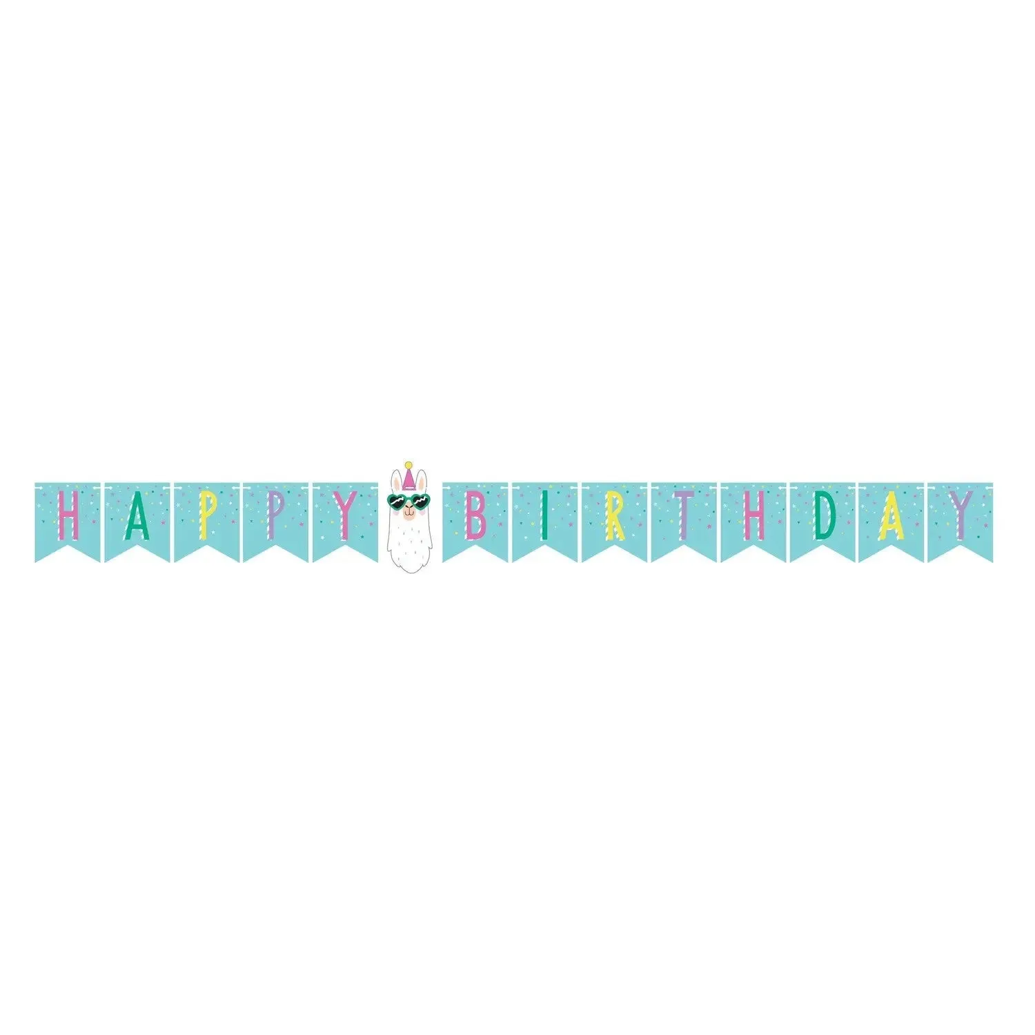 Llama Party Happy Birthday Banner