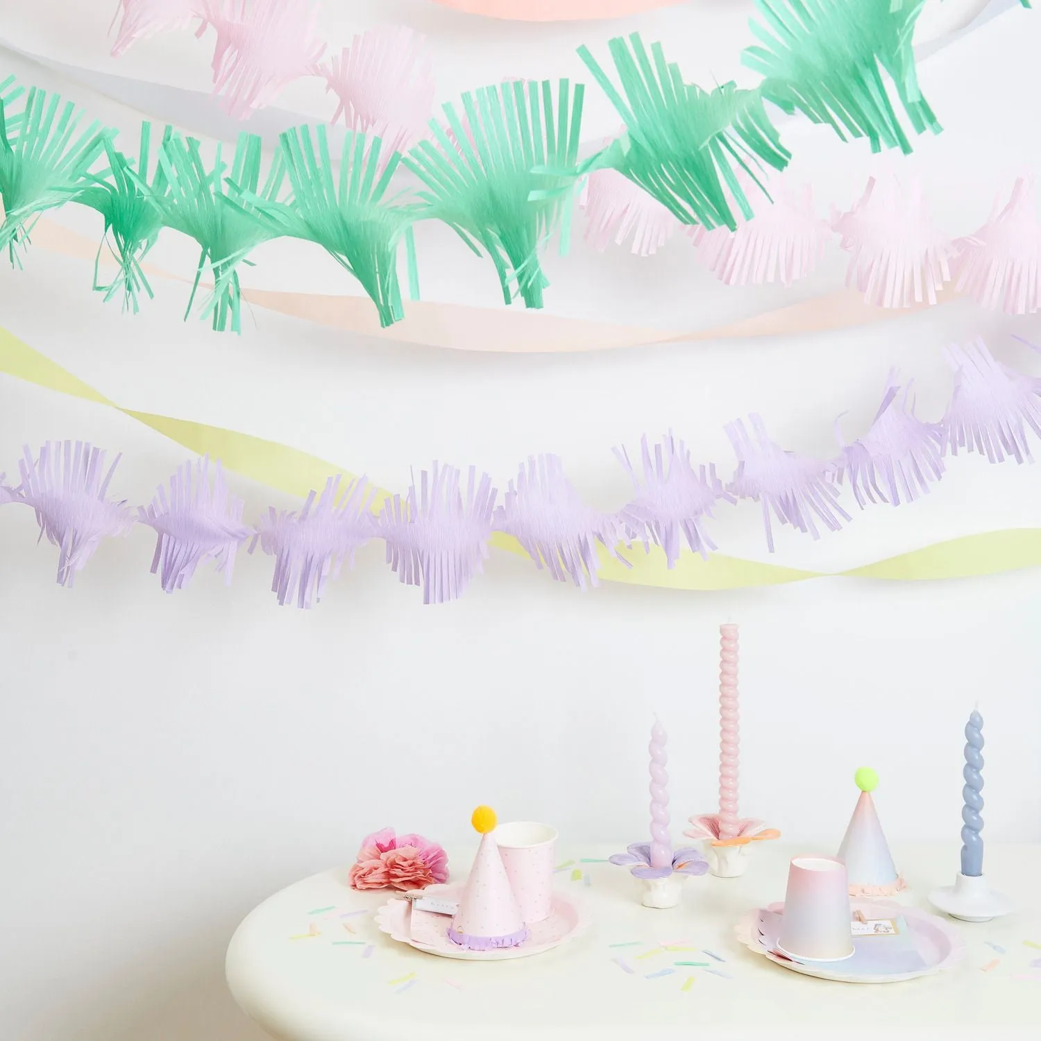 Luxury Party Streamer Set - Pastel Rainbow