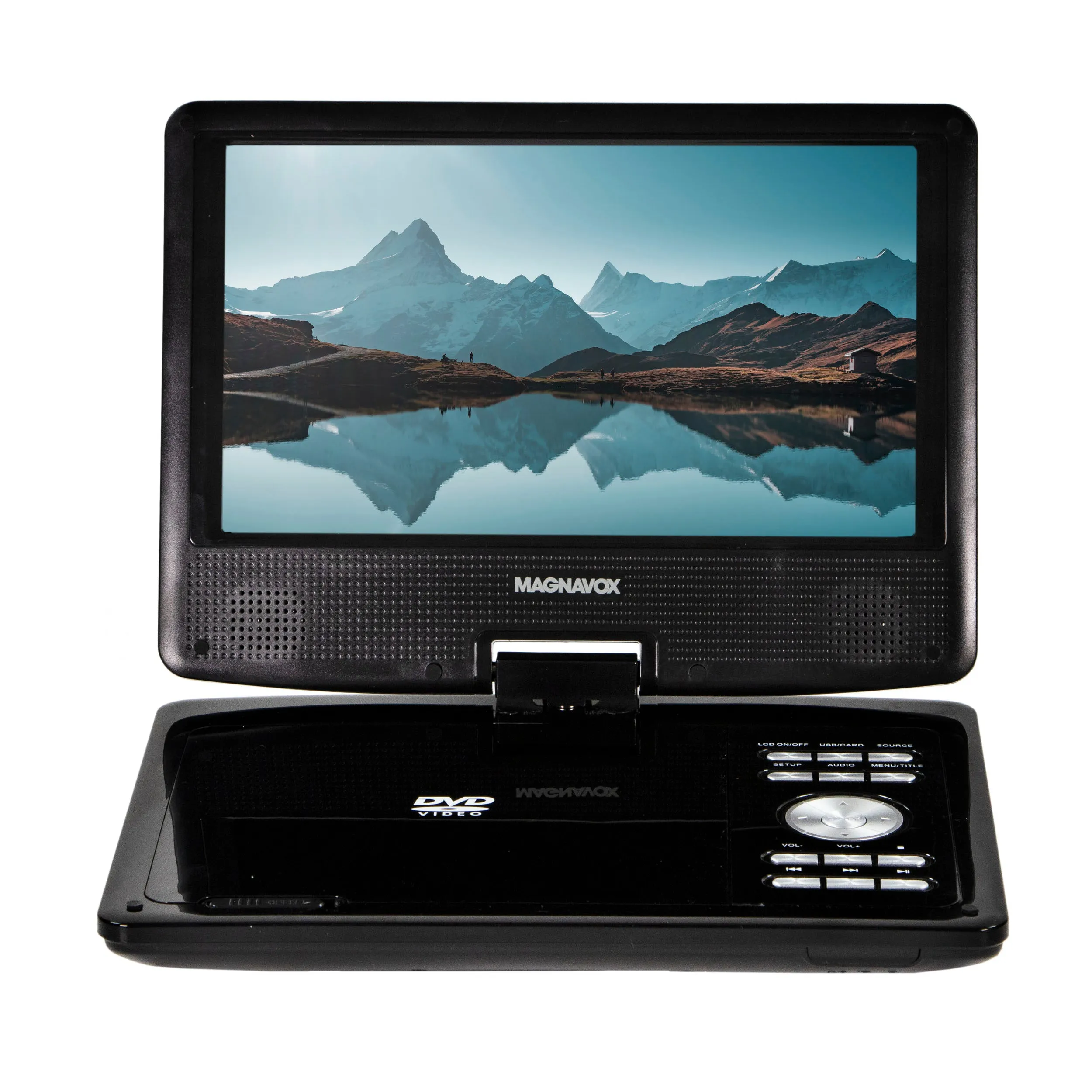 Magnavox MTFT713-BK Portable 9 Inch TFT Swivel Screen DVD/CD Player in Black