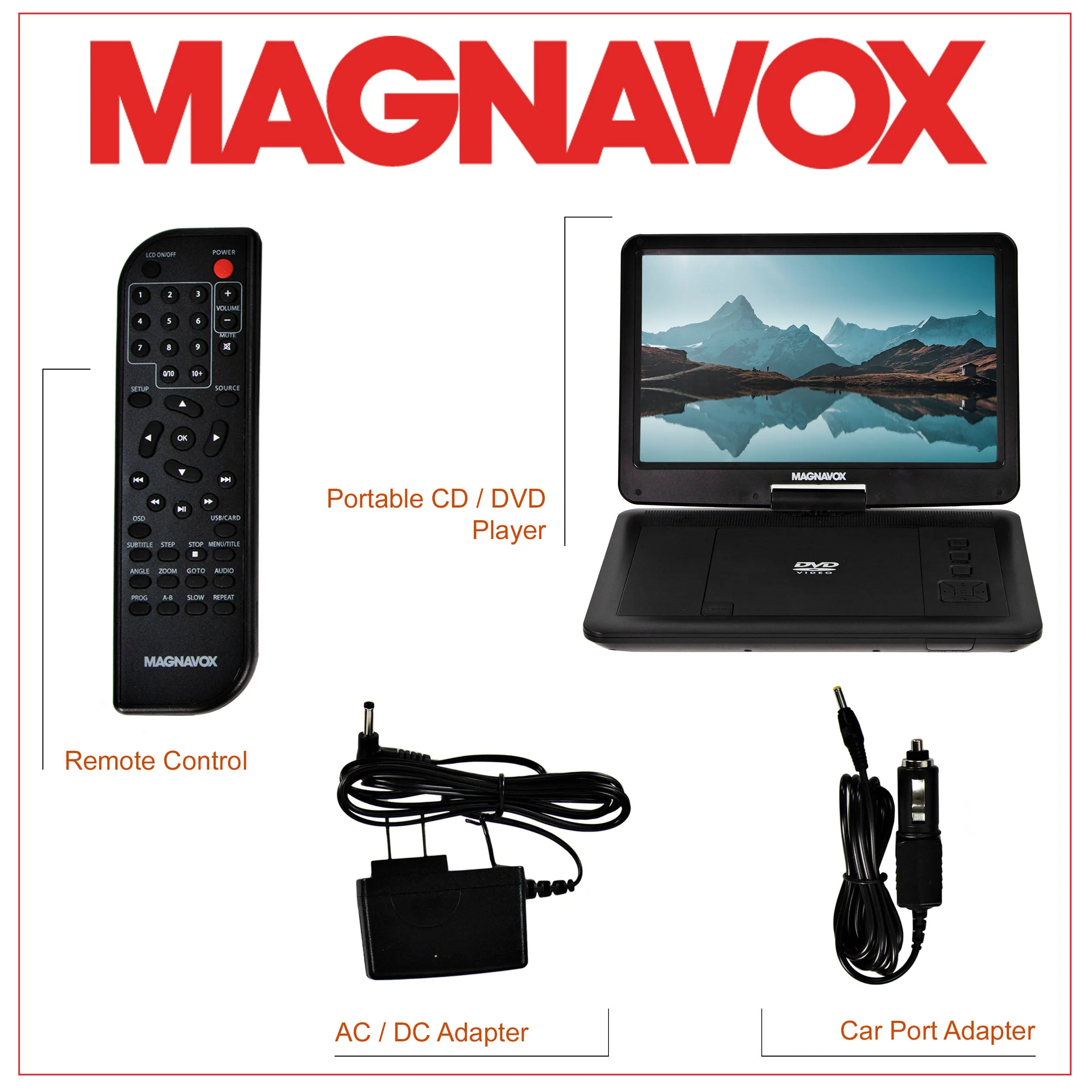 Magnavox MTFT754 Portable 11.6 Inch TFT Swivel Screen DVD/CD Player in Black