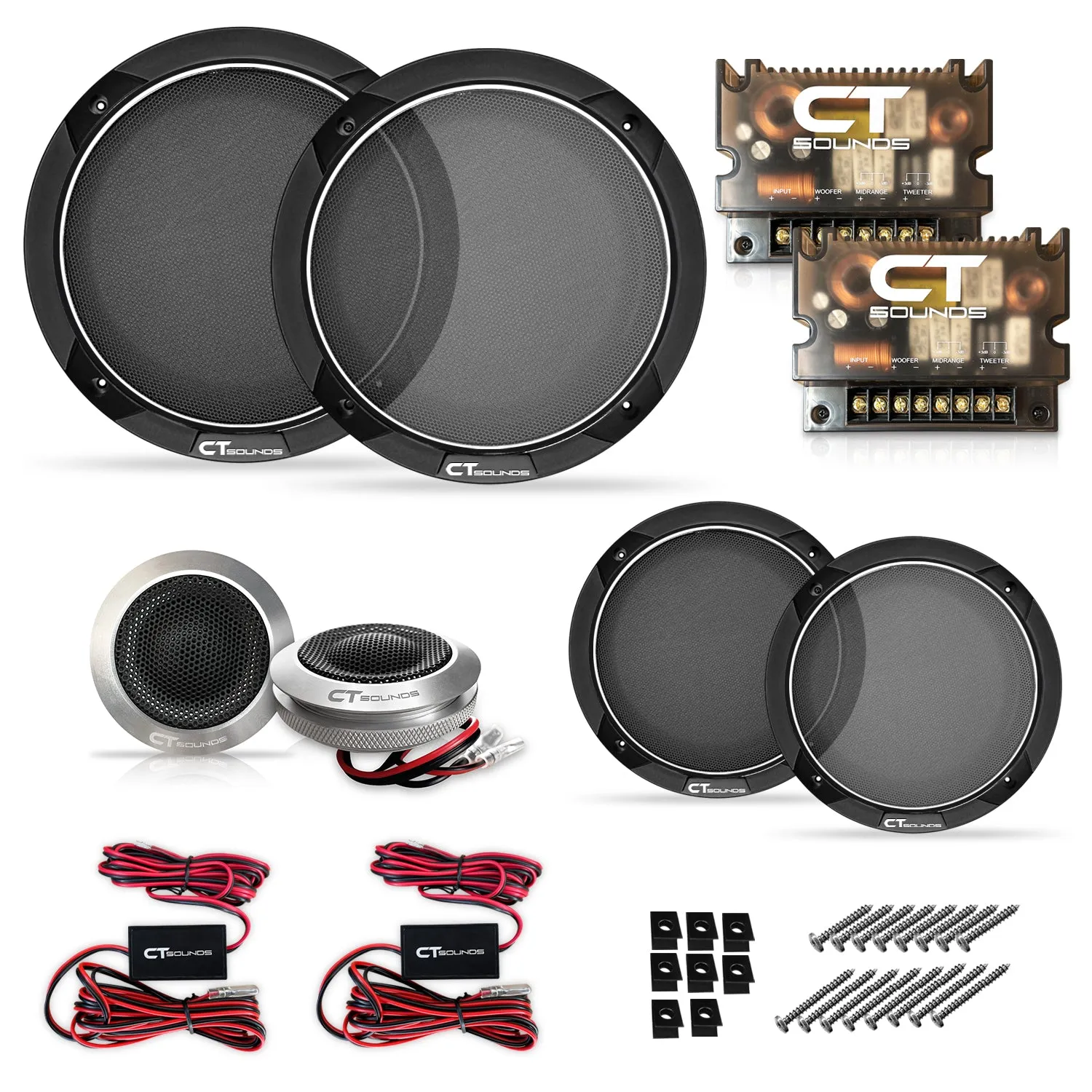 MESO-6-5-3WAY-COM // Meso 6.5 Inch 500 Watt 3-Way Component Speaker Set