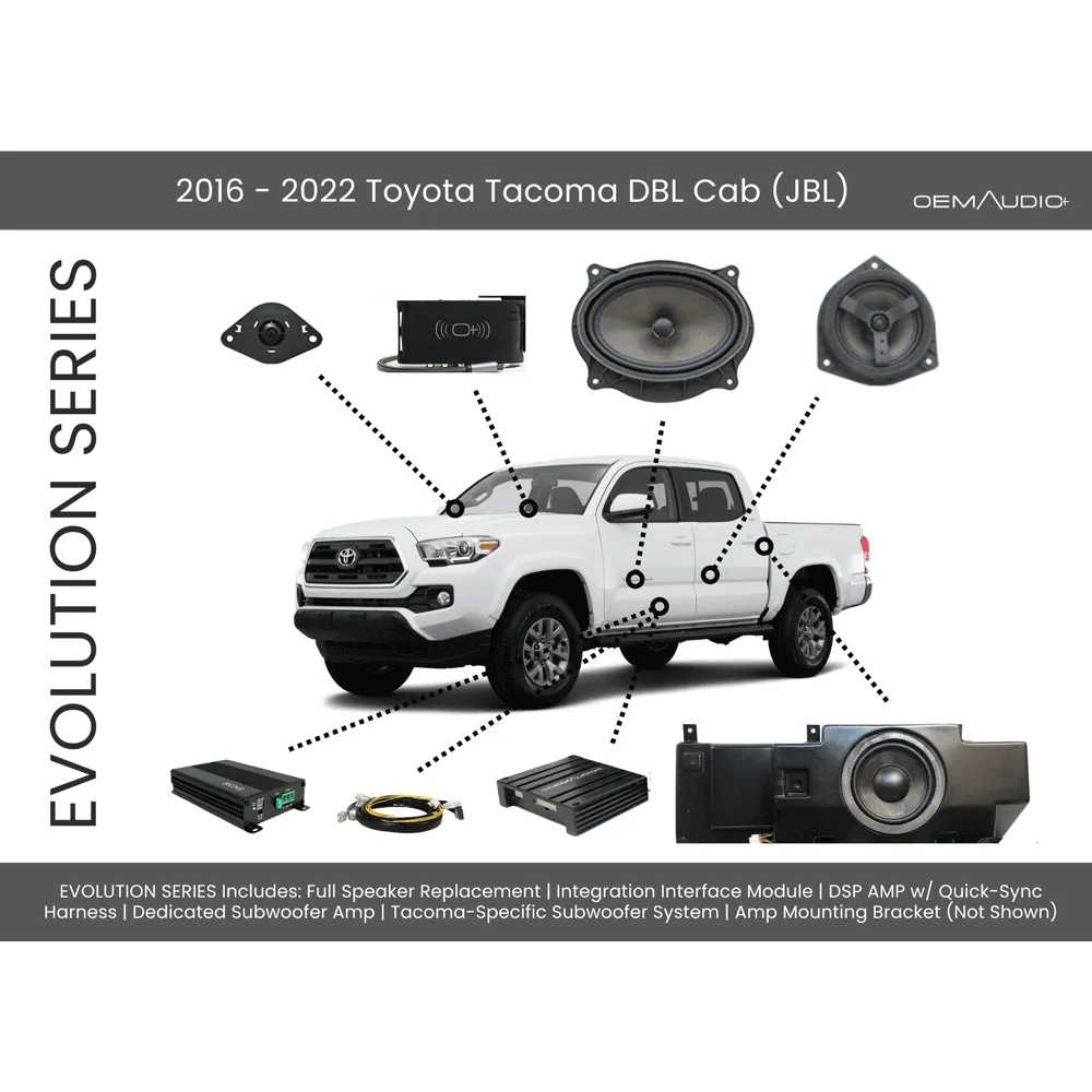 OEM Audio Plus - Evolution Series for DBL Cab with JBL Audio - Toyota Tacoma (2016-2023)