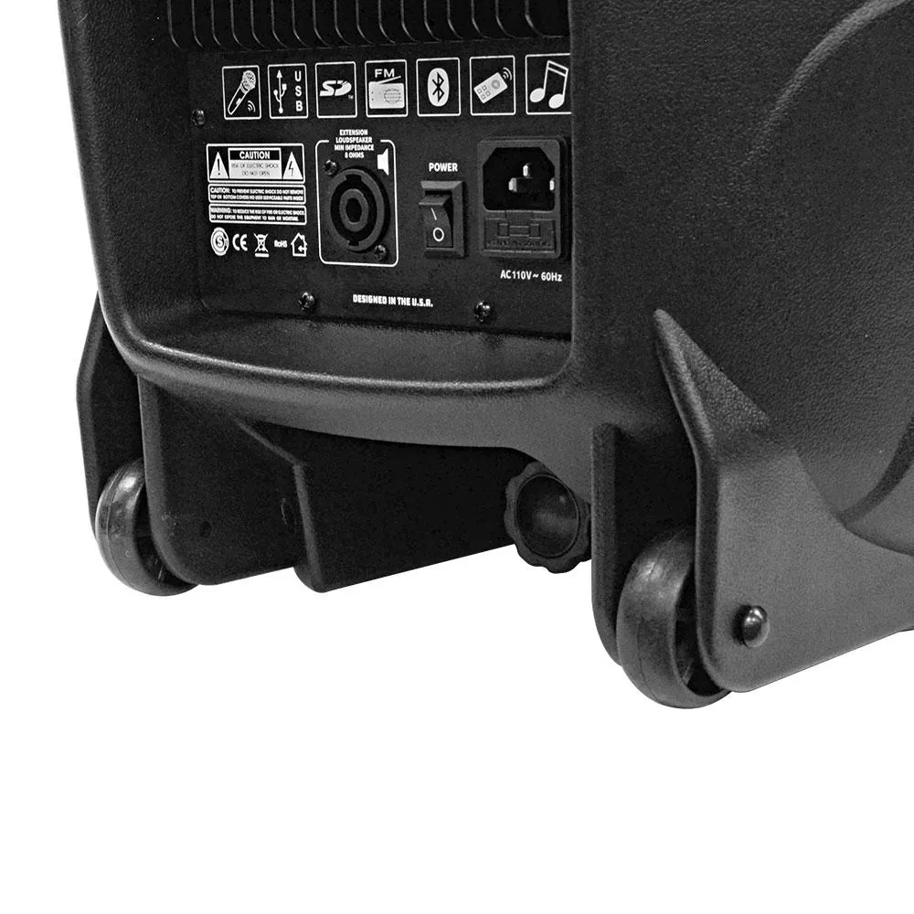 PAIO12 - Active 12 Inch PA Speaker System - Bluetooth, Wireless Mic, Speaker Stands and Cables