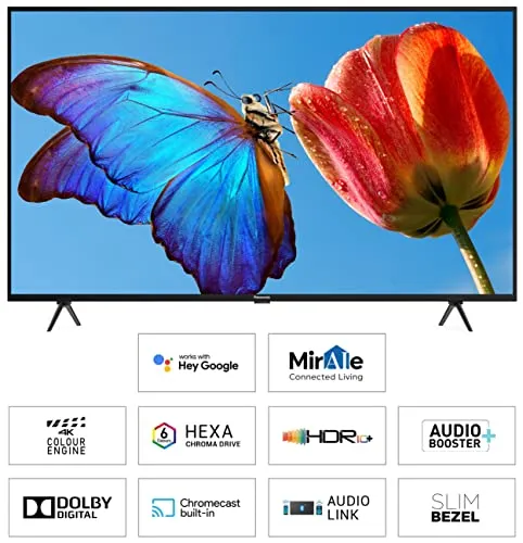 Panasonic 108 cm (43 inches) 4K Ultra HD Smart LED Google TV TH-43MX660DX (Black)