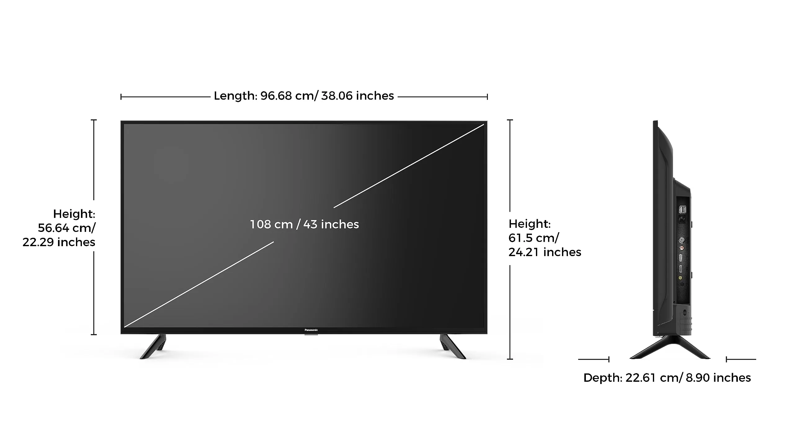 Panasonic 108 cm (43 inches) Full HD Smart LED Google TV TH-43MS660DX (Black)