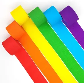 Rainbow Crepe Streamer - 6 Pack