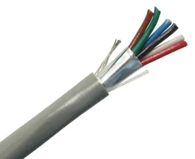 Riser (CMR) Security Alarm Cable, 22/6, Shielded, 1,000FT Gray