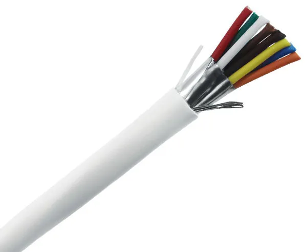 Security Alarm Cable - Plenum (CMP) - 18/8 AWG, CL3P, Stranded (7 Strand), Shielded, 1000ft, White