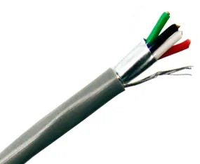 Security Alarm Cable - Riser (CMR) - 22/4 AWG, CL3R, Stranded (7 Strand), Shielded, 1000ft, Gray