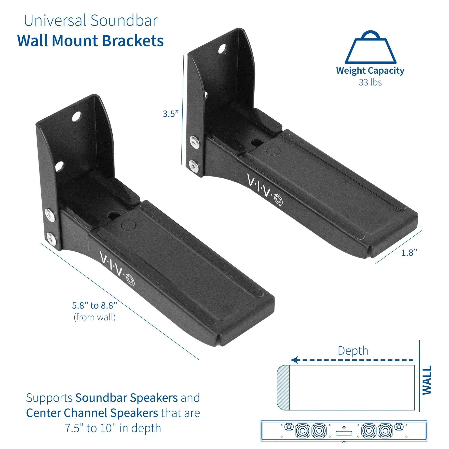 Universal Soundbar Speaker Wall Mount